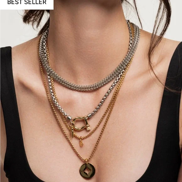 Artizan Joyería Herradura Two-Tone Layered Necklace — Gold & Silver - Picture 3 of 11